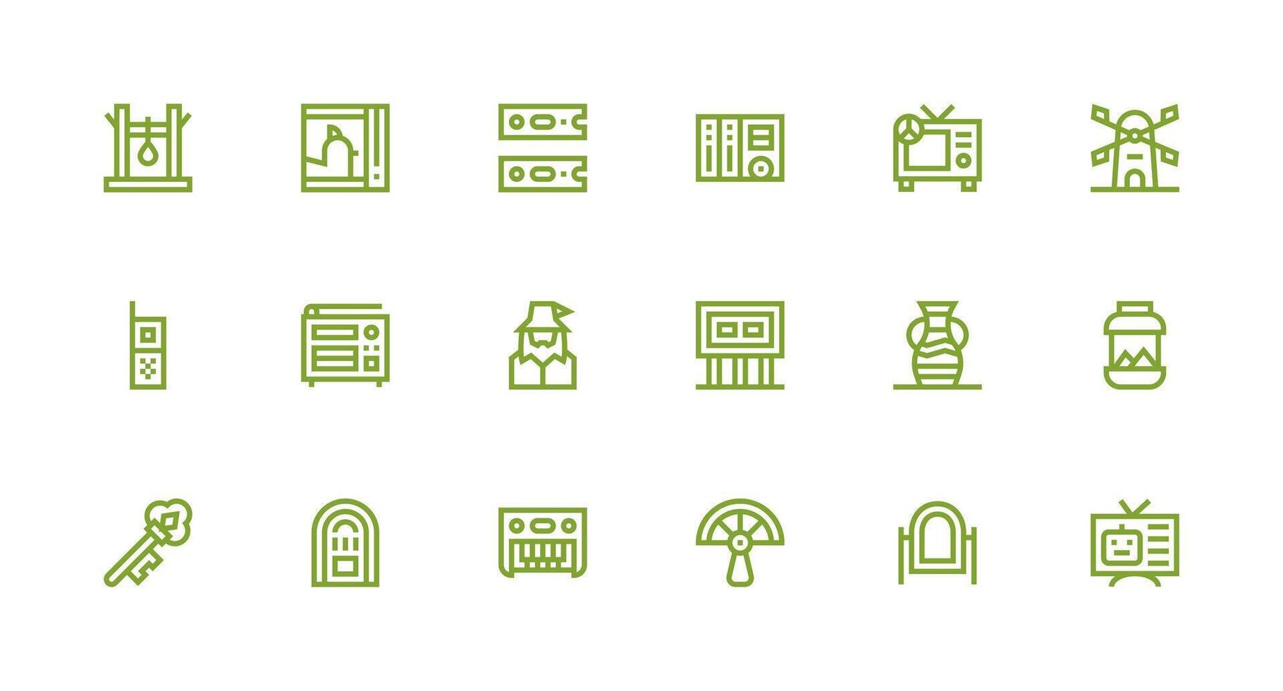 Set of green icons for design vector