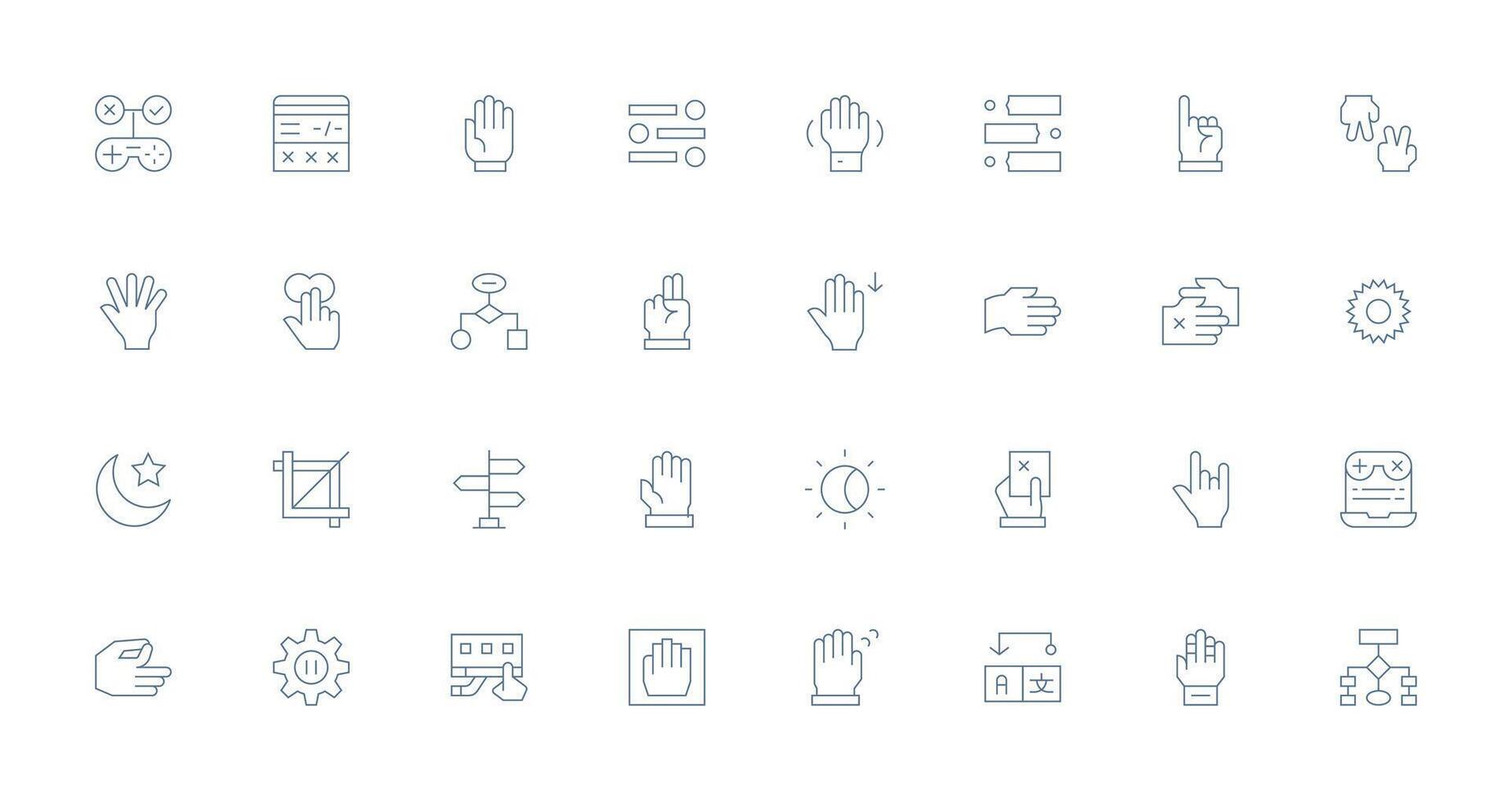 Various interactive hand gesture icons vector