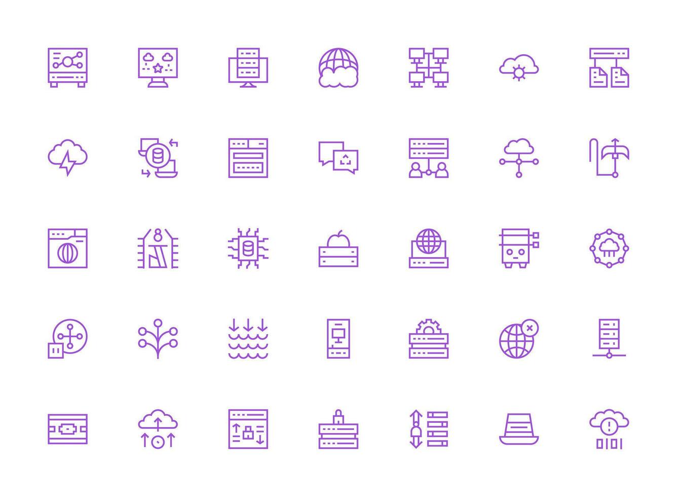 Collection of technology icons vector