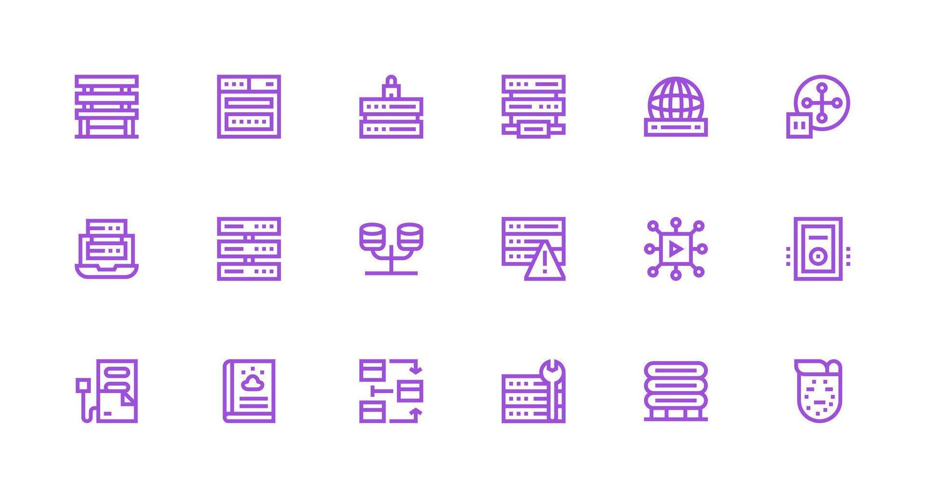 Icons for data management and networking vector