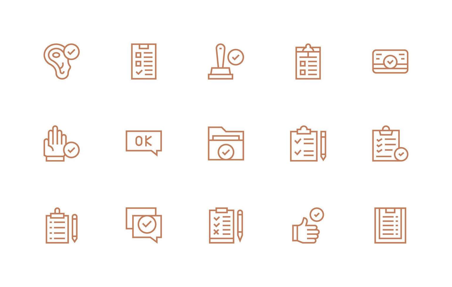 Icons representing checklists and verification vector