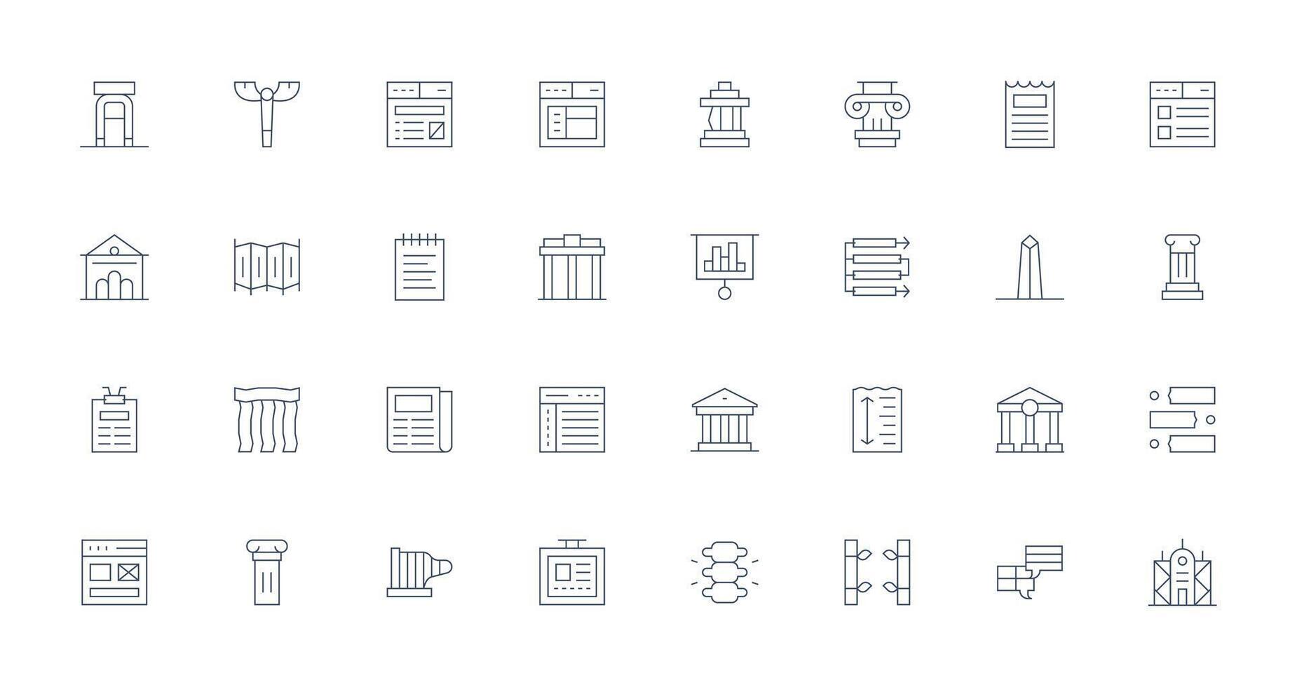 Icons for architecture and design projects vector
