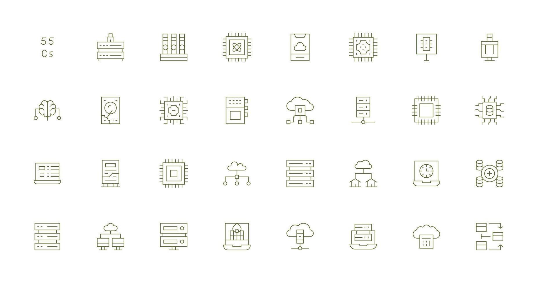 Icons for technology and data visualization vector