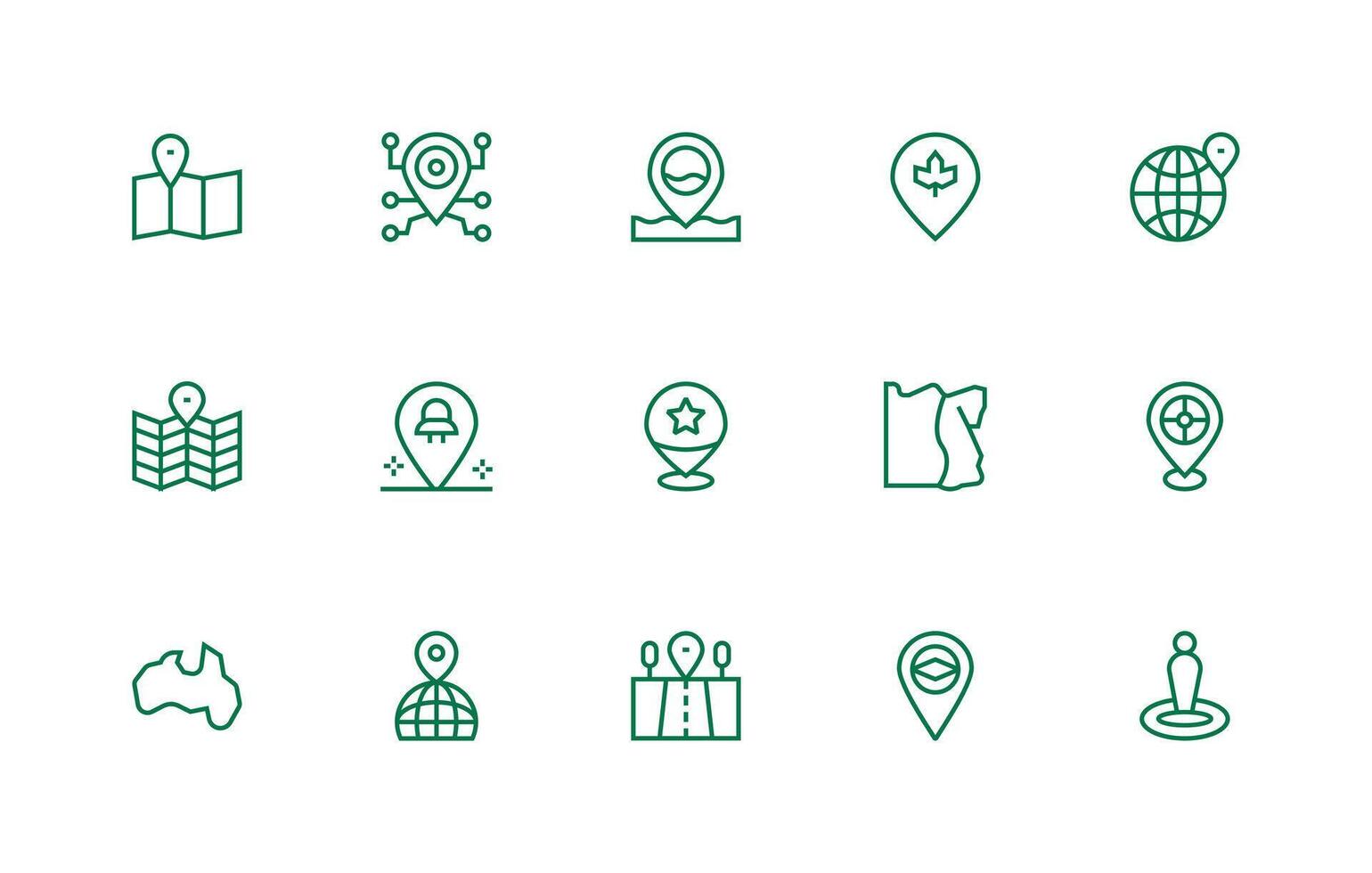 Vector mapping icons for navigation