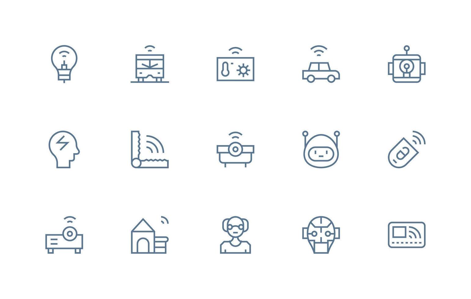 15 Icons for Smart in Regular Line Format Icon Pack for Various Themes vector