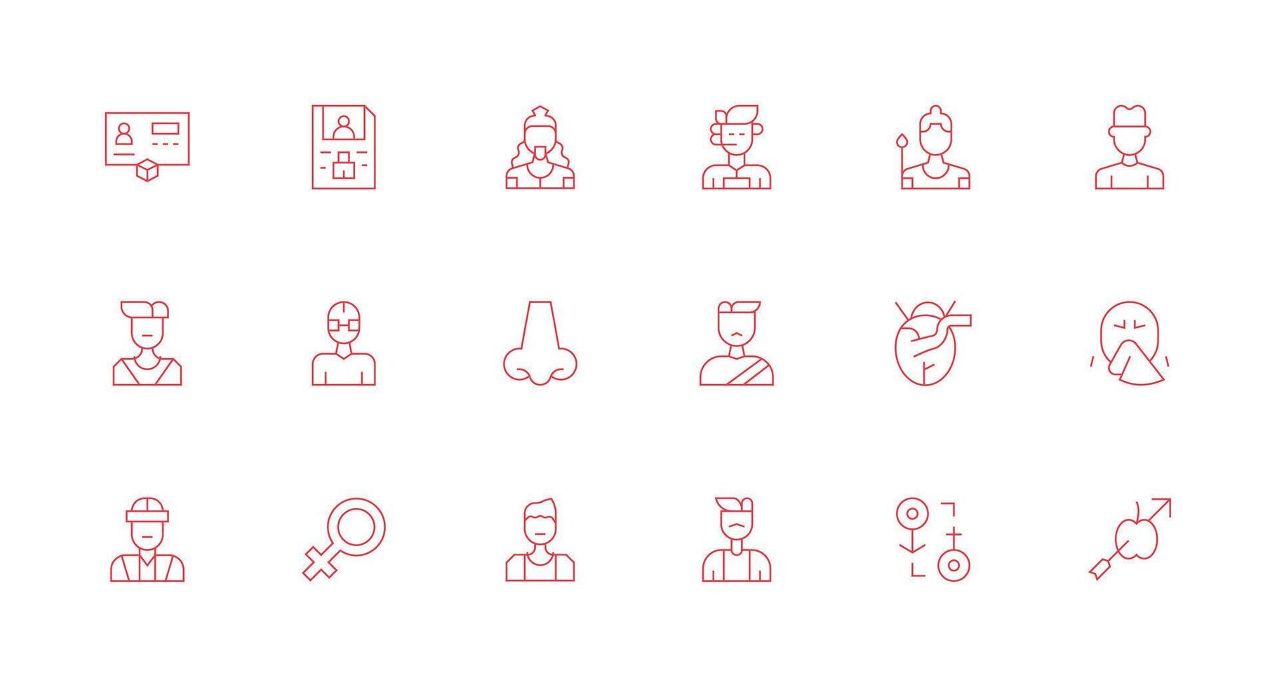 Icons representing various professions and attributes vector