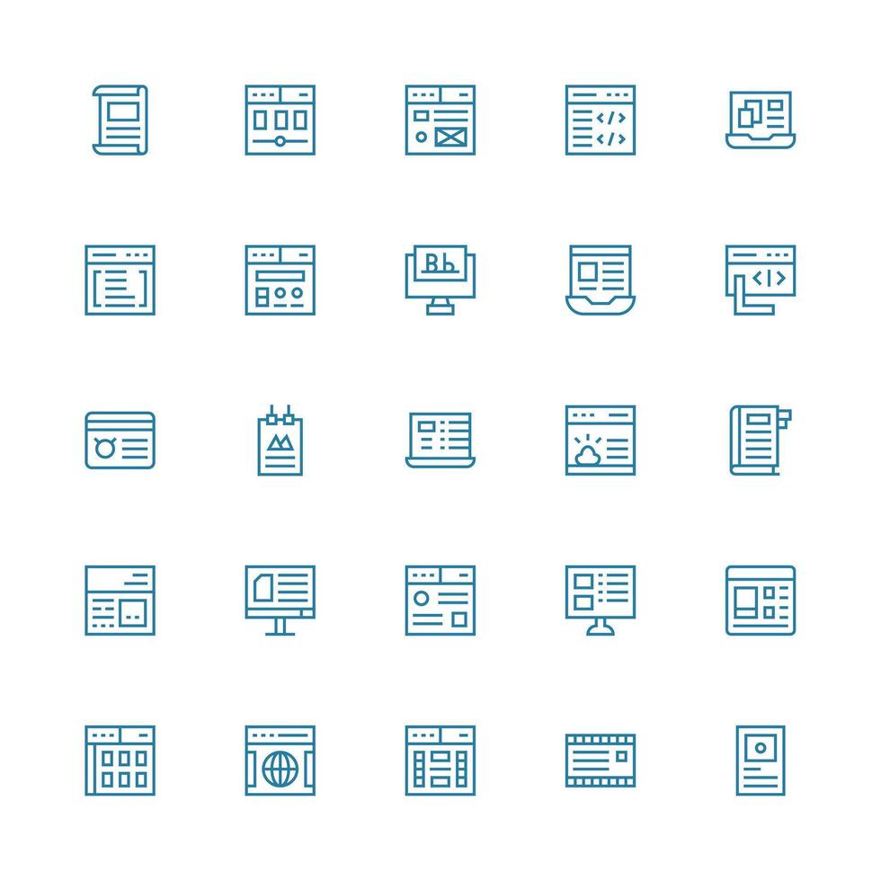 web design icons set vector