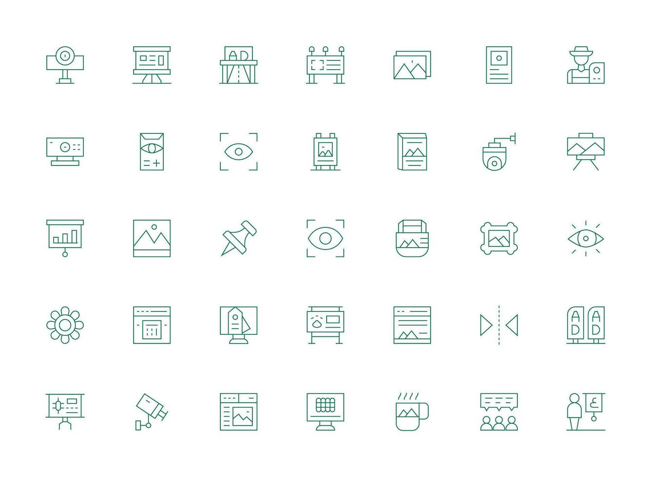variety of digital icons for presentations vector