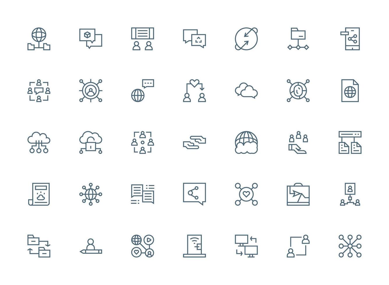 Icons representing communication and networking concepts vector