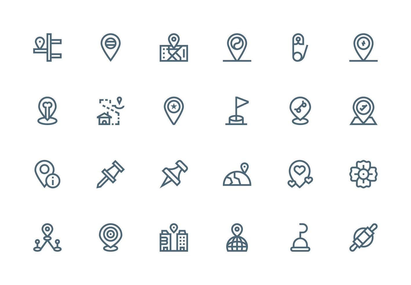 Collection of location icons for maps vector