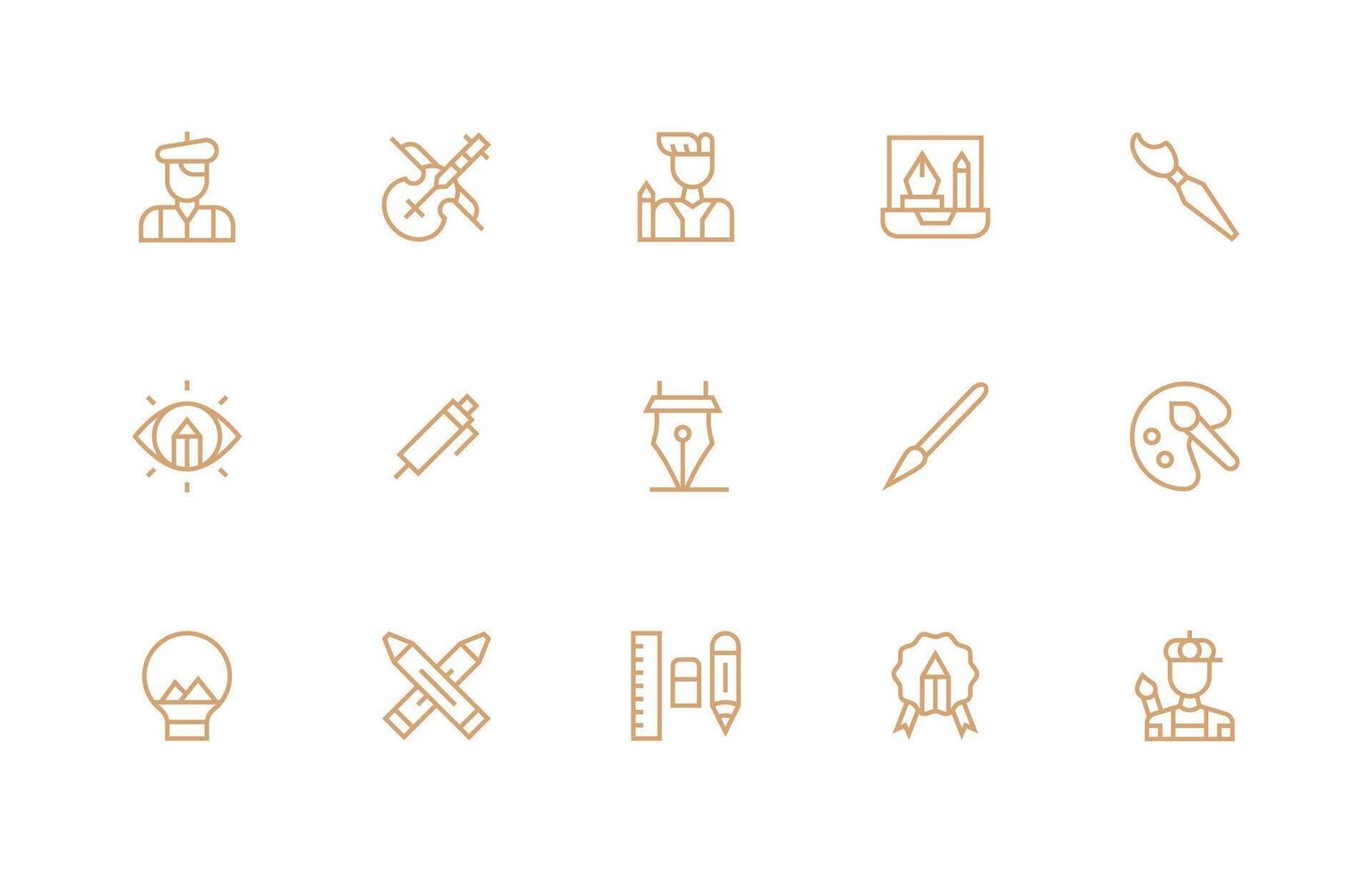 15 Icons for Creative in Regular Line Format Standard Icon Pack vector