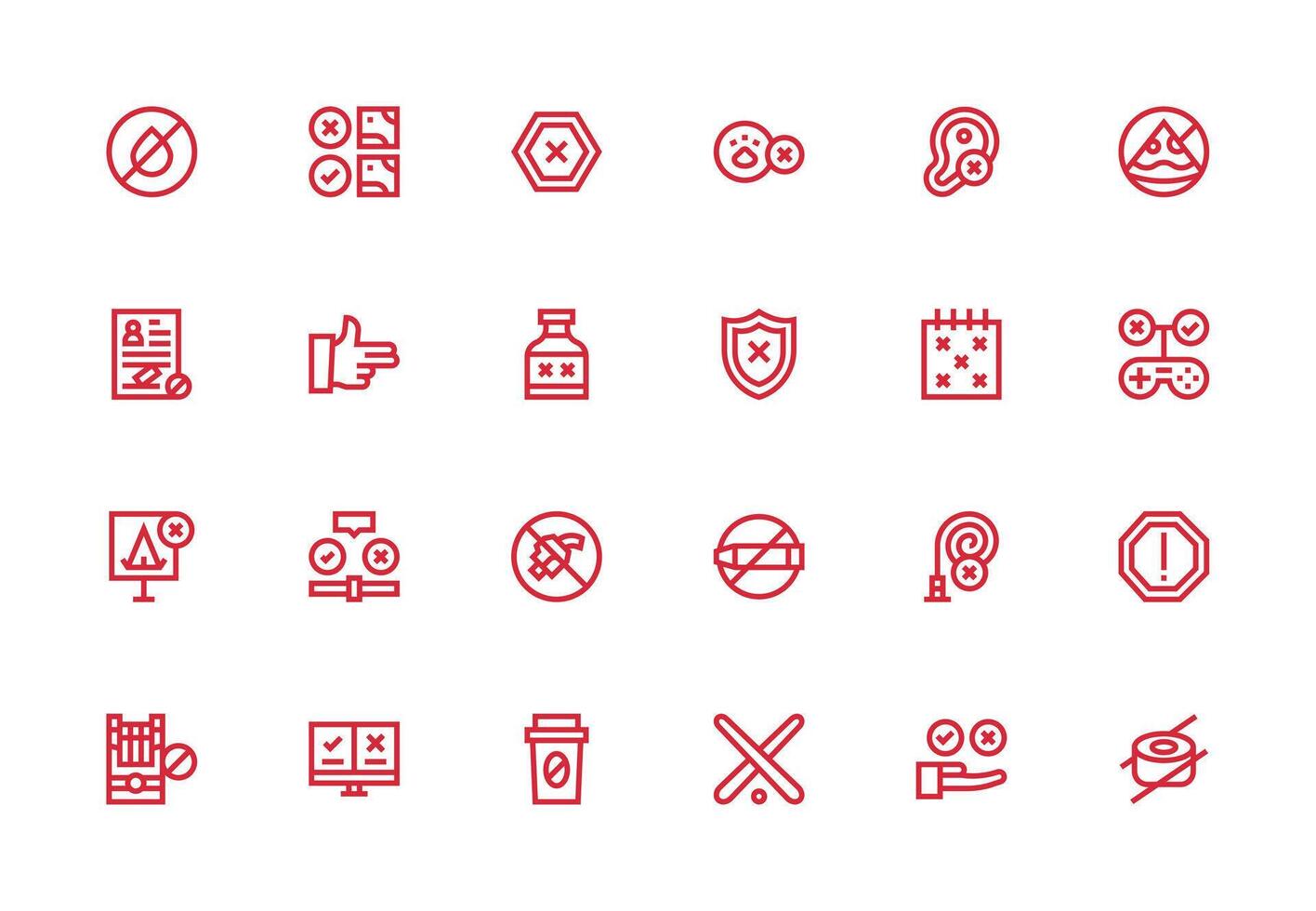 Red icons for UI design vector
