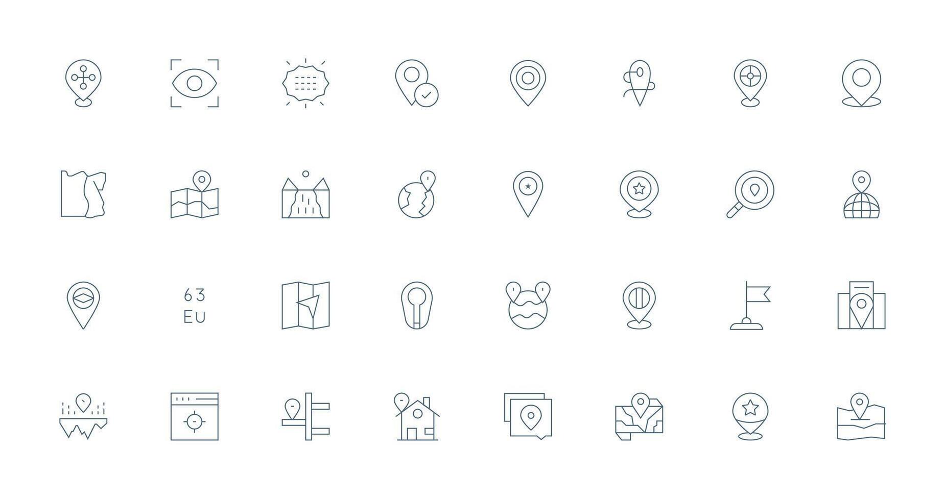Geometric navigation and mapping icons vector