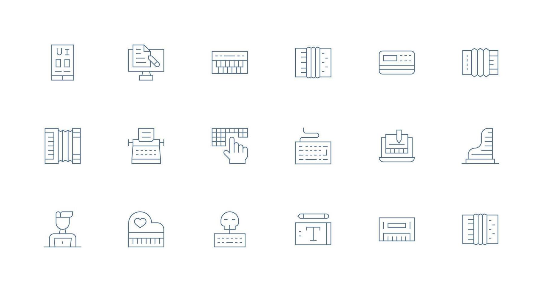 UI design tool icons for developers vector