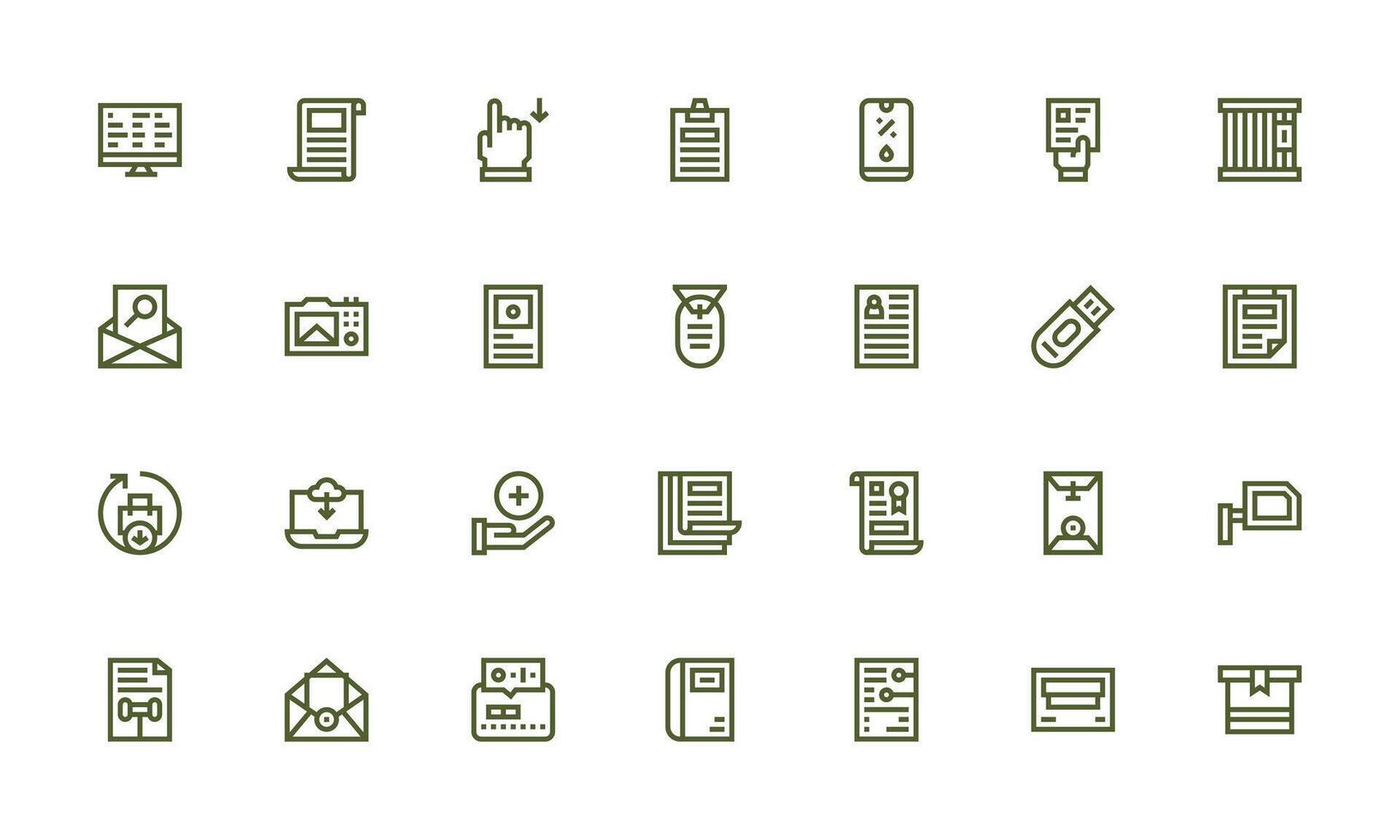 icons for communication and documents vector
