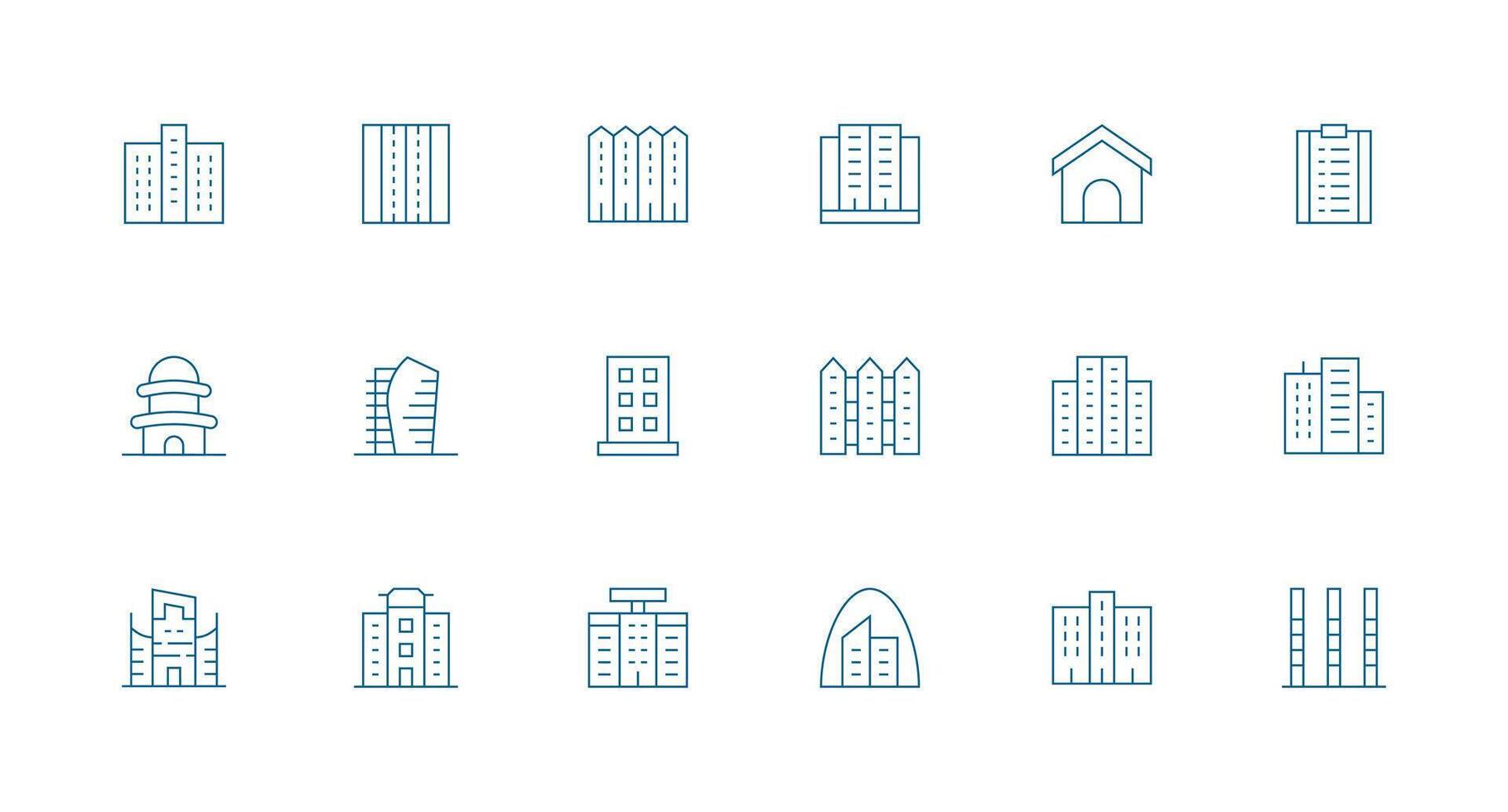 Building icons for urban design vector