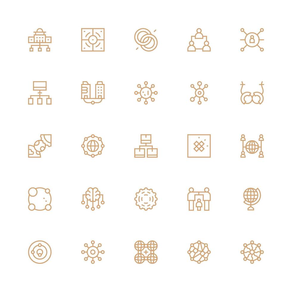 Stylized networking and technology icons vector