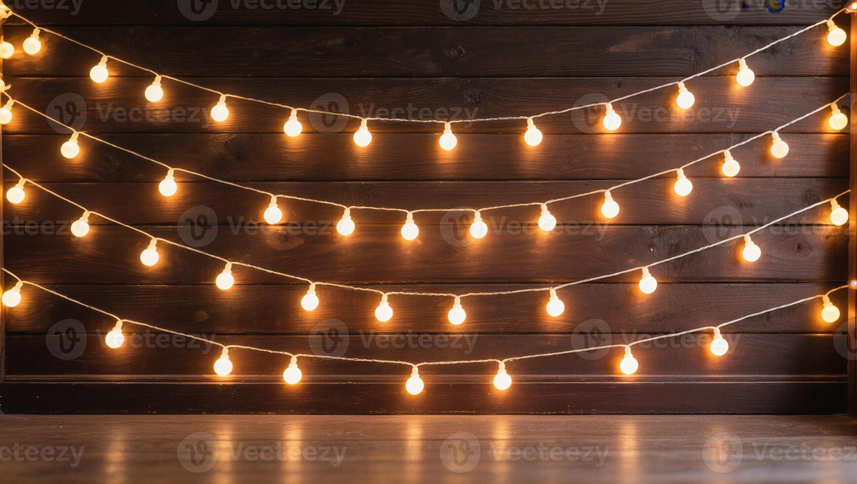 Warm Glowing String Lights Create a Cozy Atmosphere in a Rustic Setting Perfect for Gatherings photo