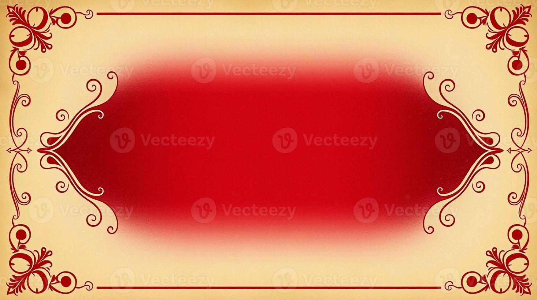 A red frame with a scroll pattern on it photo