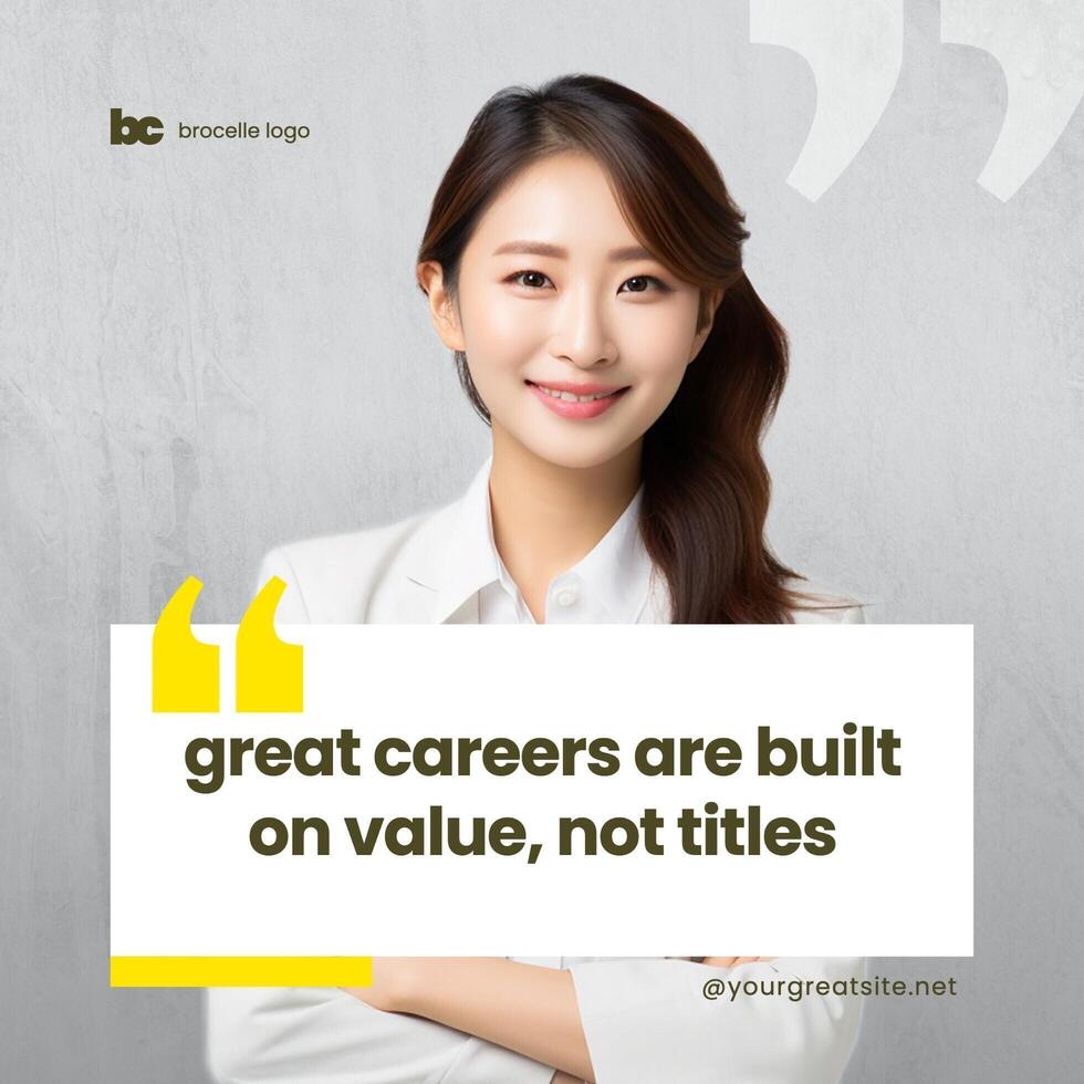 Grey Career Quote Linkedin Post template