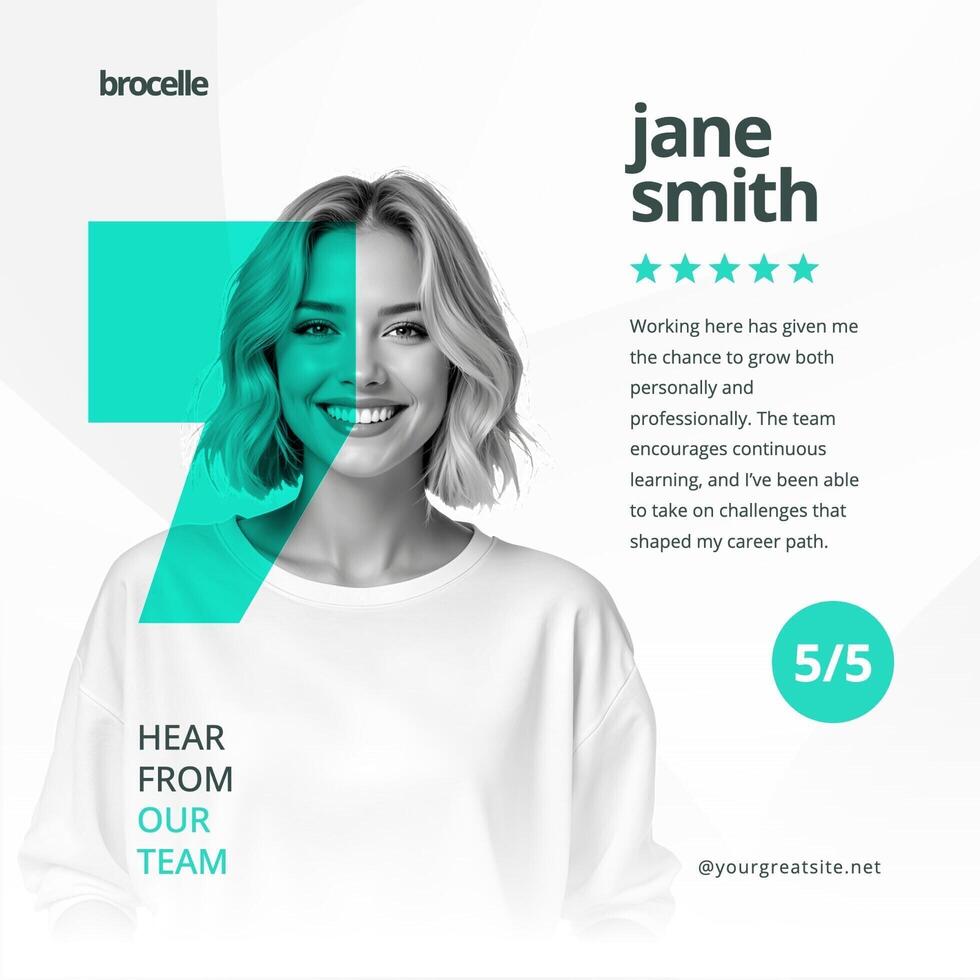 Simple Employee Testimonial Linkedin Post template