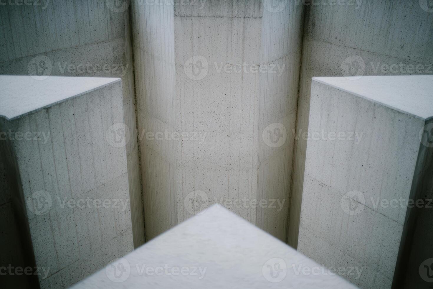 Concrete structures create geometric patterns in urban design photo