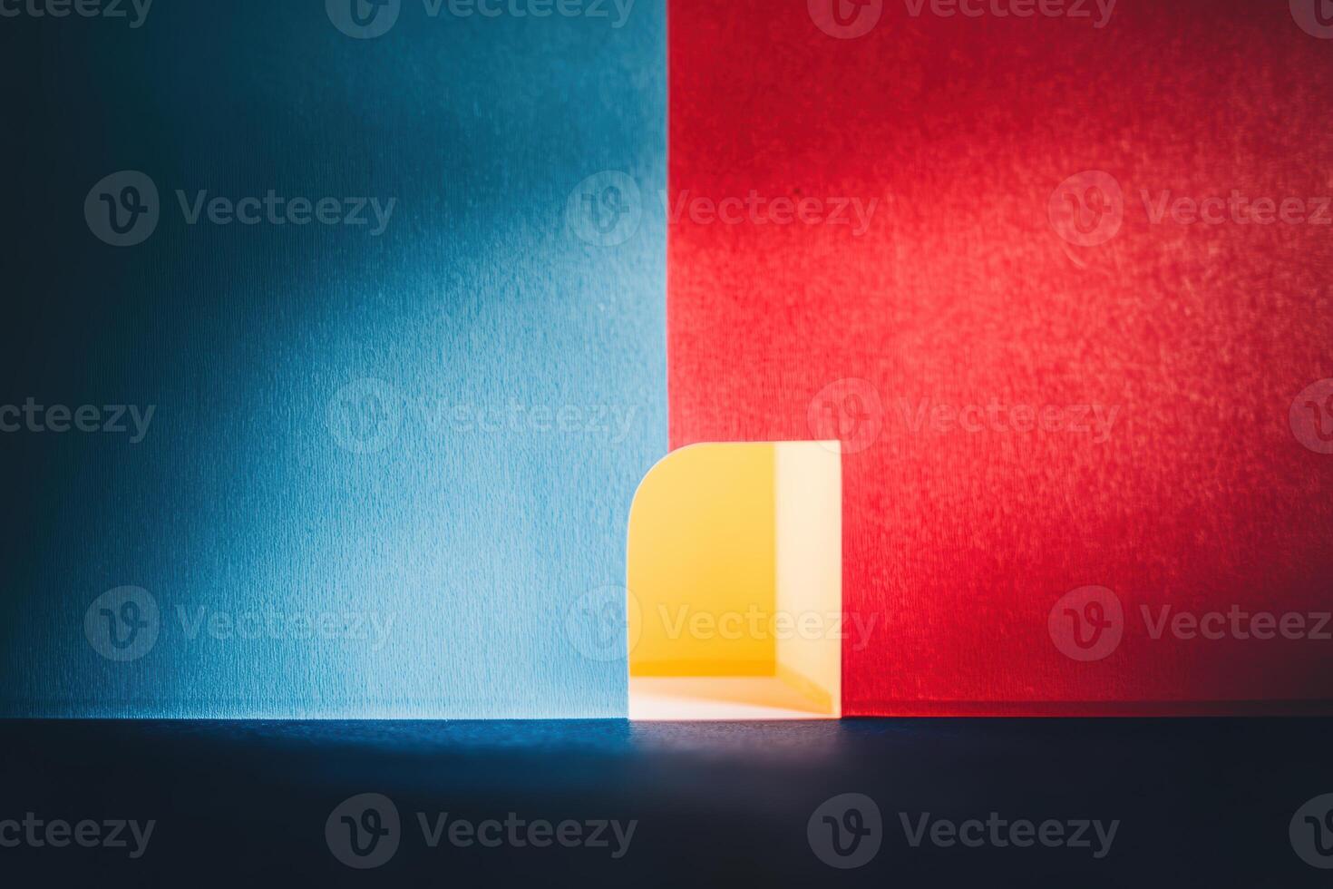 Colorful geometric shapes create a vibrant composition with light photo