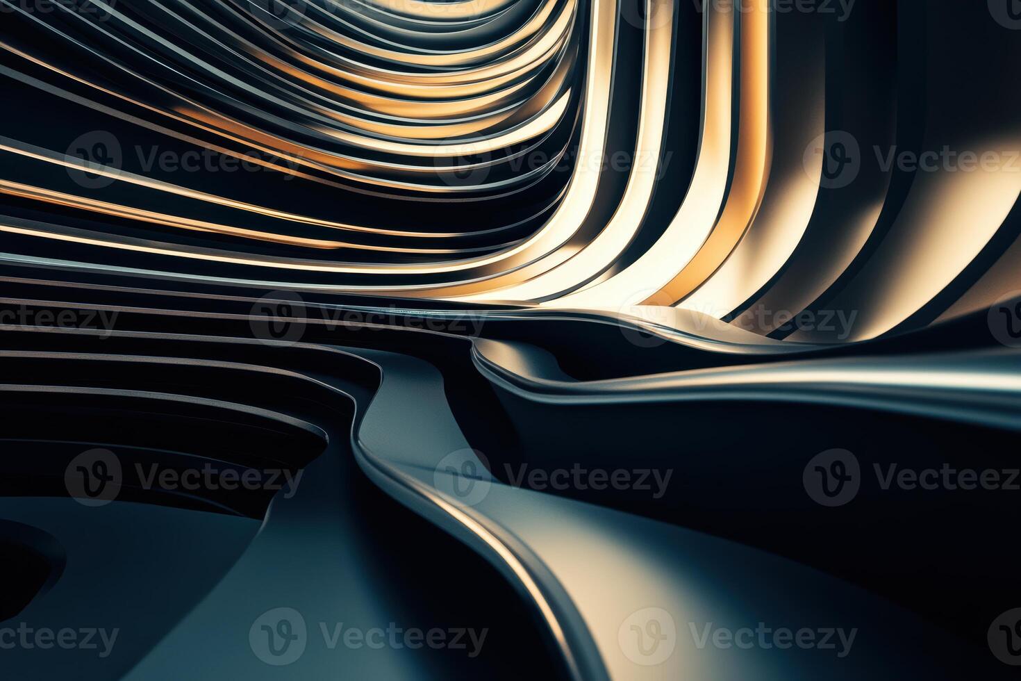 Abstract curves and lines create a striking visual pattern in a dark space photo