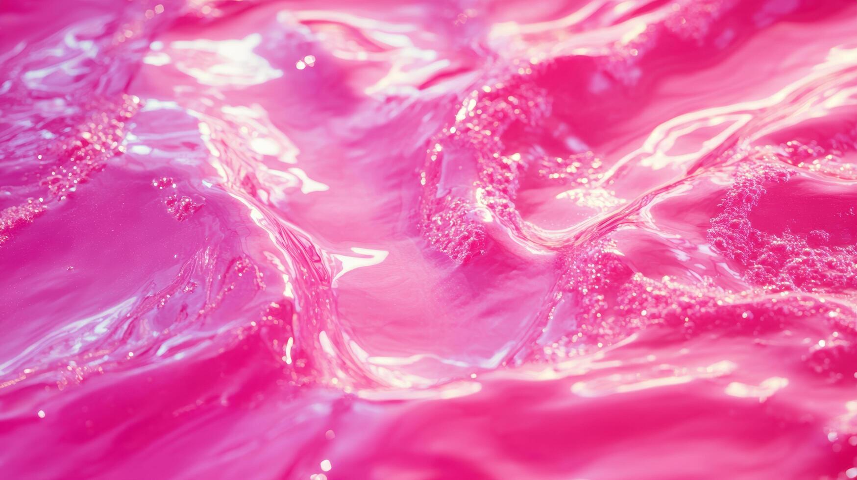 Bright pink water waves create a mesmerizing visual in a lively pool setting photo