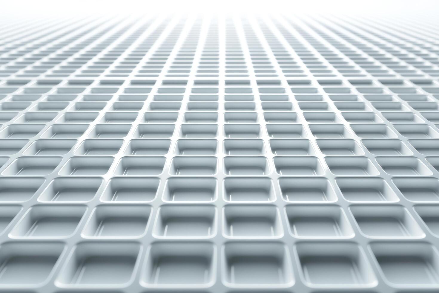 Gray grid pattern with small square gaps arranged in perspective view photo