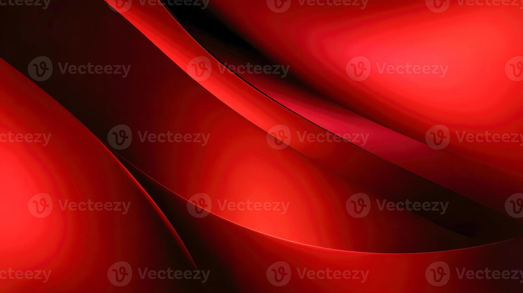 Smooth flowing abstract waves in vibrant red and deep black gradients creating a dynamic and modern digital art background with curved layered shapes photo