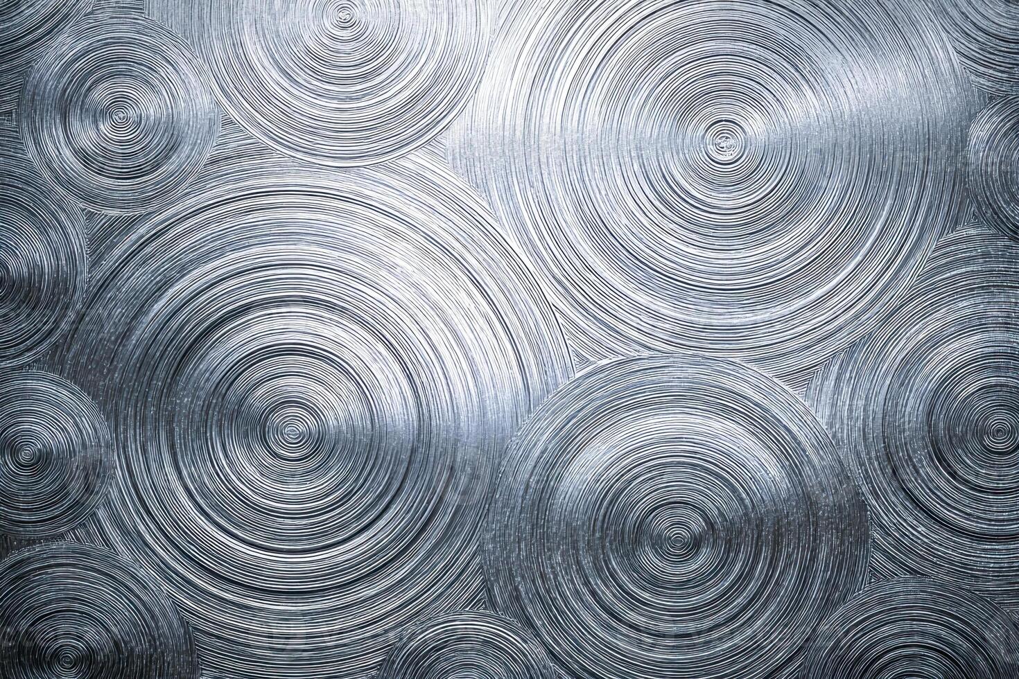 Abstract pattern of concentric circles with metallic texture and visual depth photo