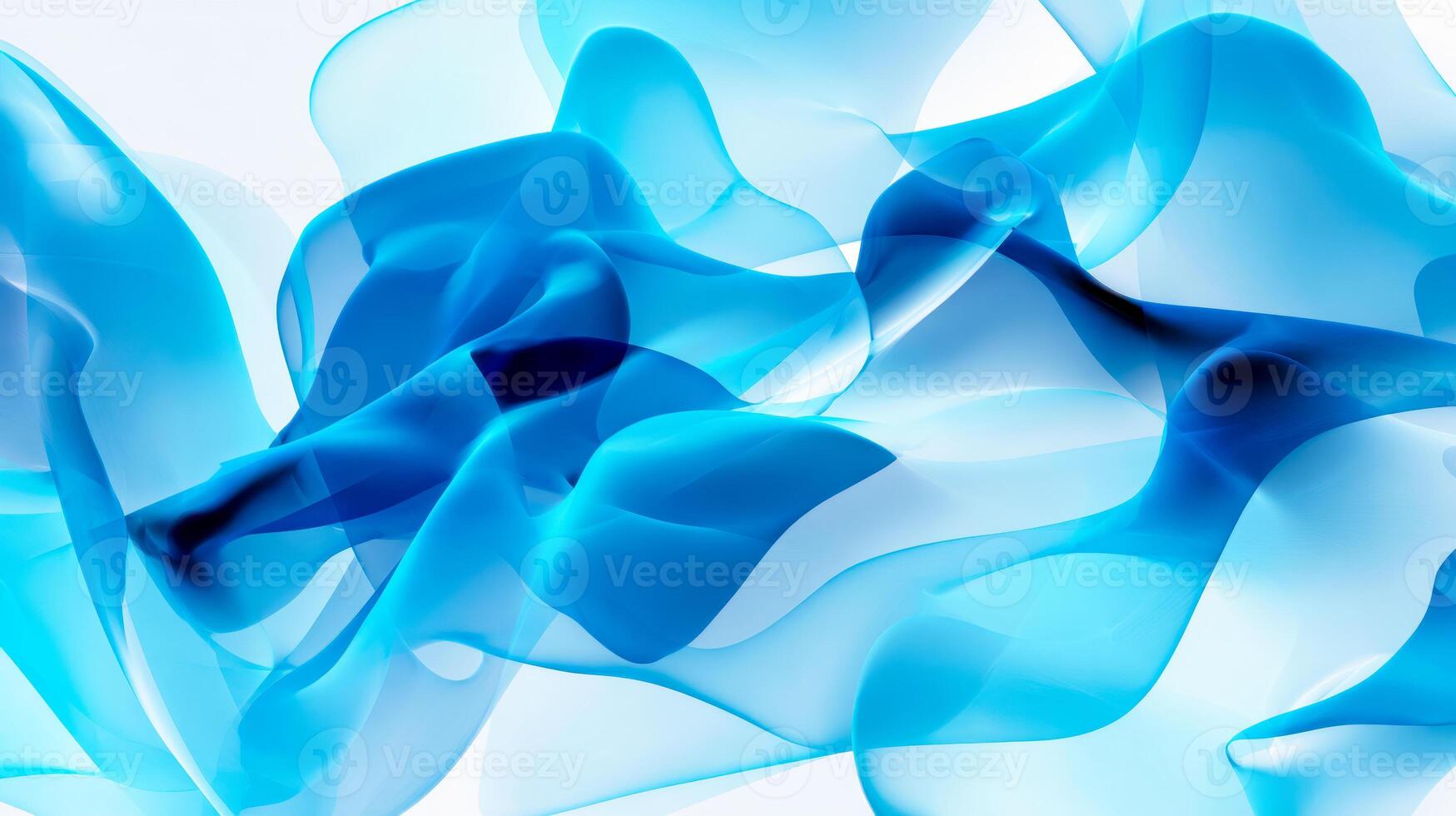 Abstract blue flowing shapes creating a calming visual effect photo