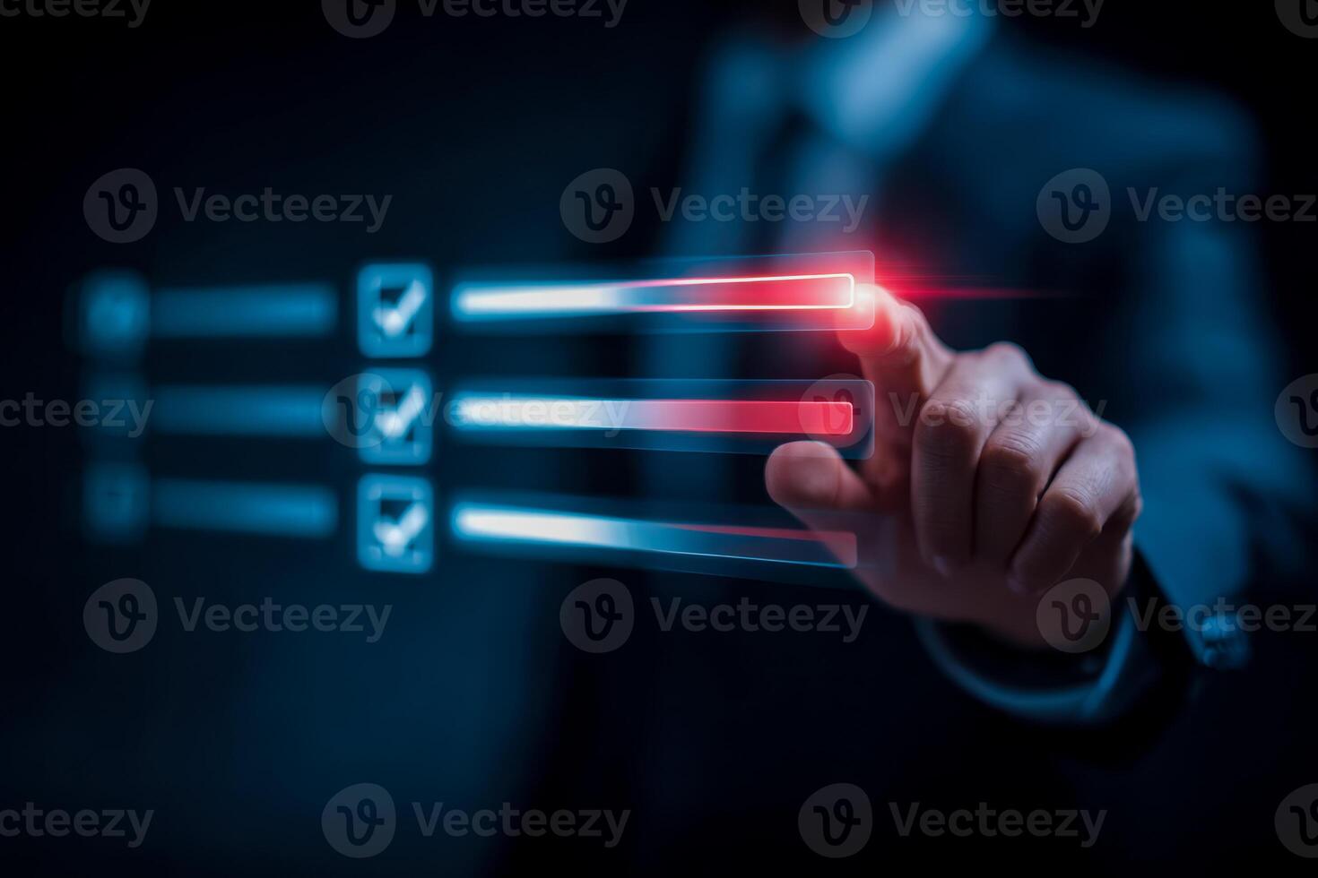 Digital progress check with highlighted task completion progress photo