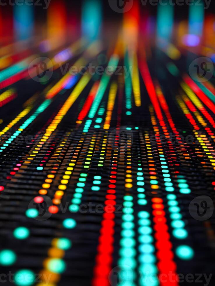 Vibrant colorful led light display with glowing patterns and dynamic motion effects photo