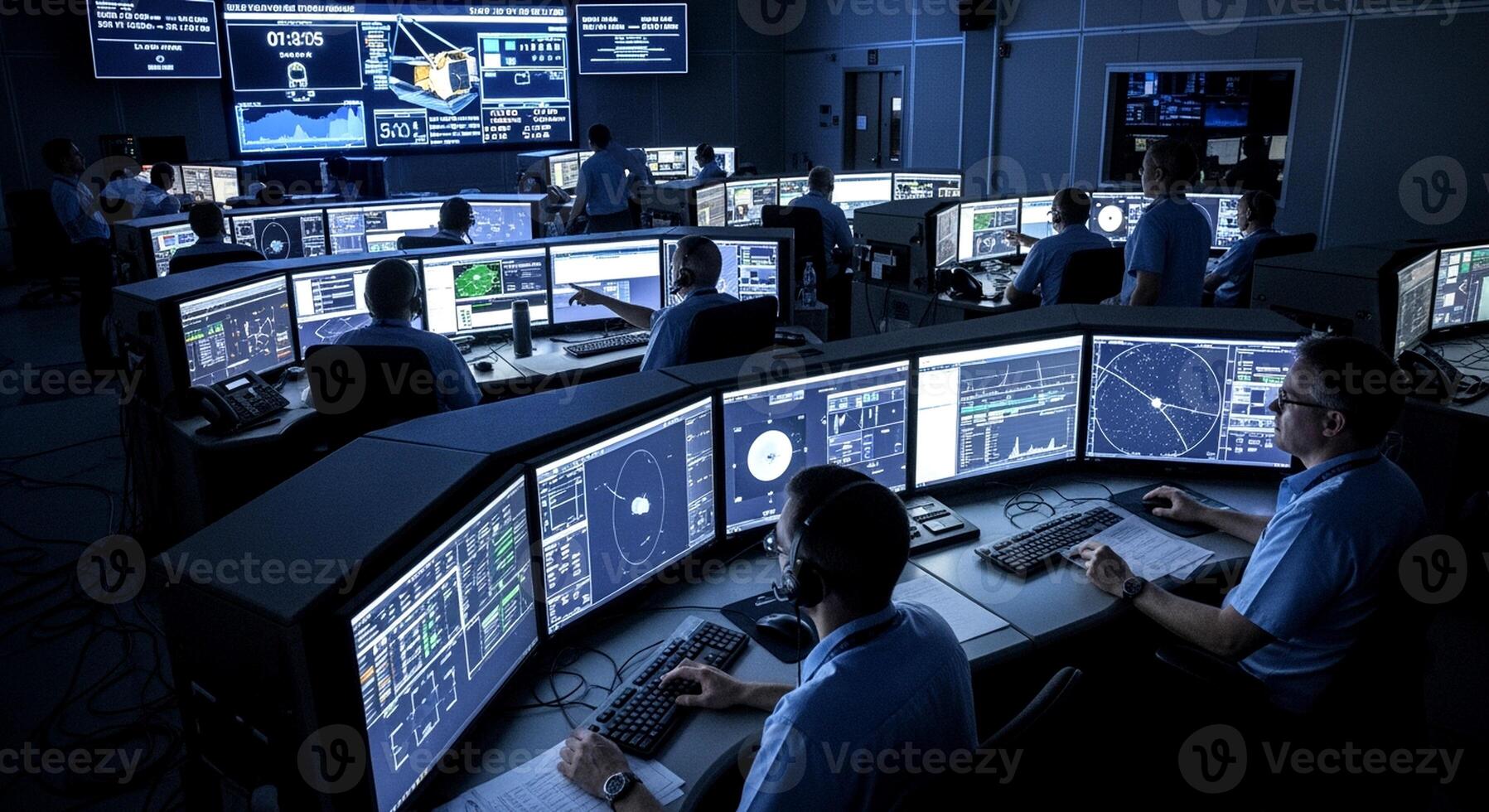 Control Room Operations - Analyzing Data and Monitoring Systems. photo