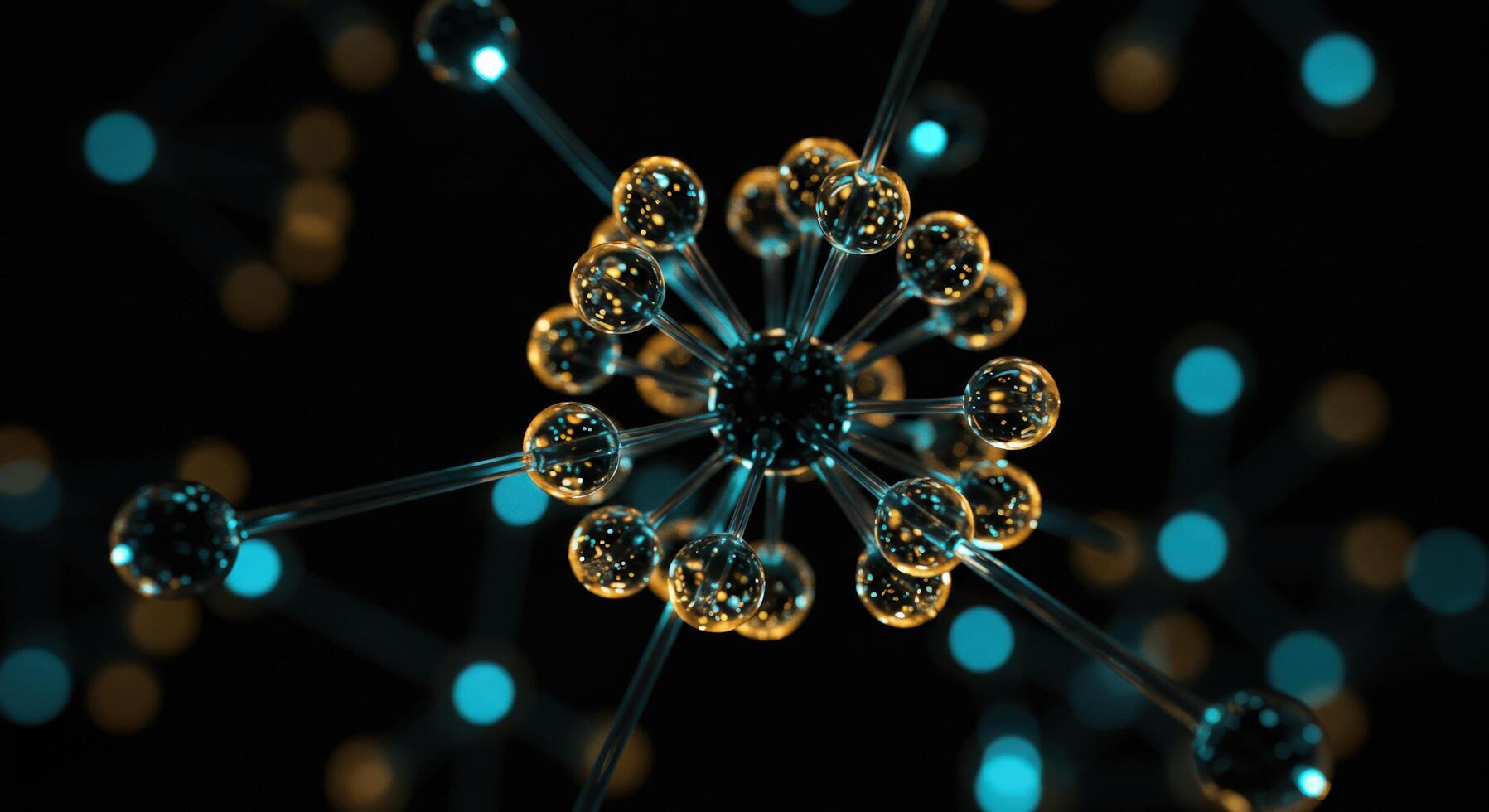 Abstract molecular structure connection with spheres and lines background photo