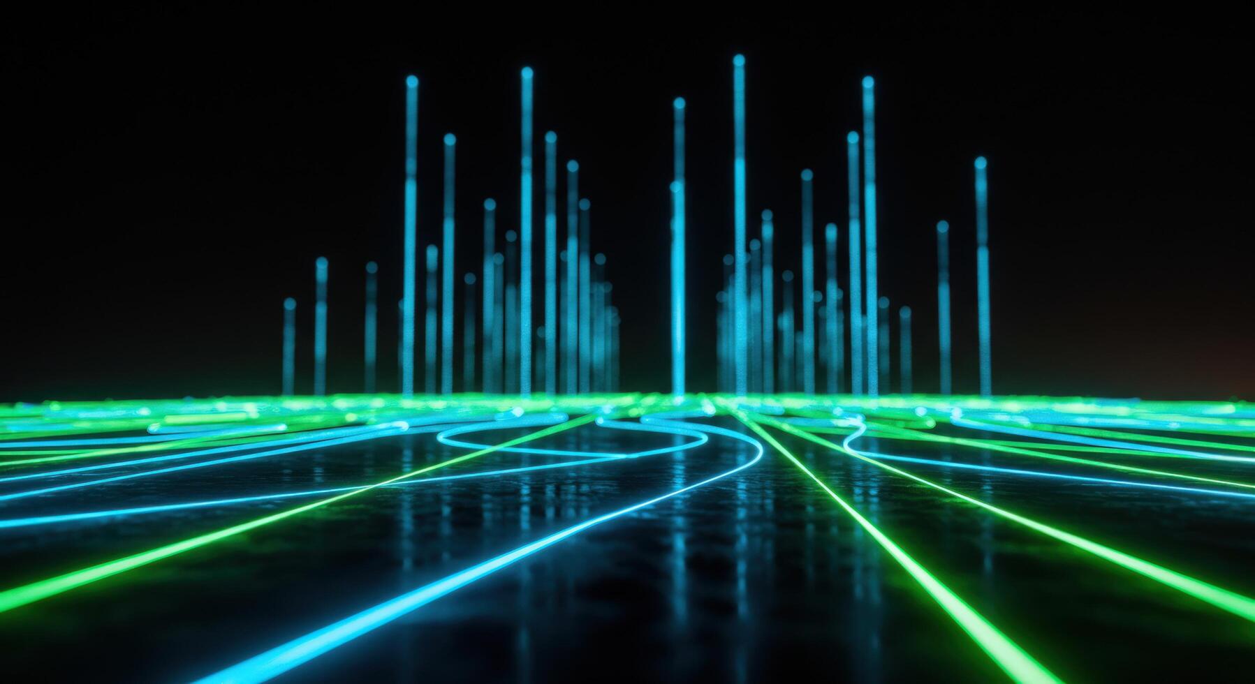 Abstract data flow network connection visual photo