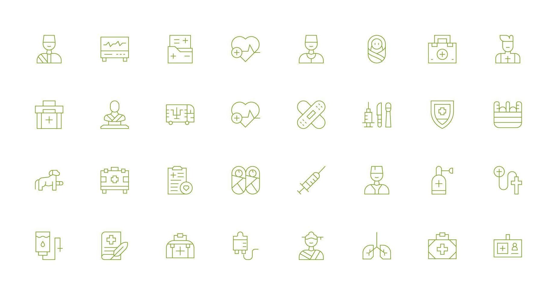 Hospital featuring 32 Icons in Thin Line Design Interface Icons for Daily Use vector