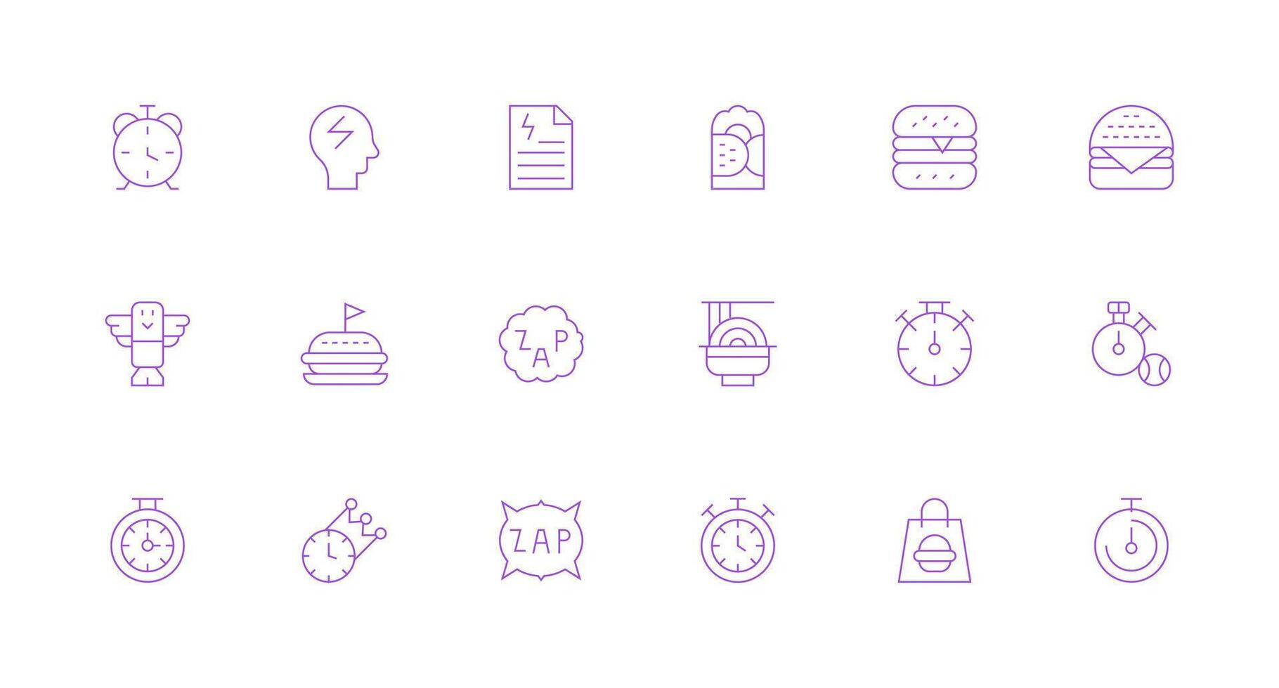 Quick Design Icons featuring 18 in Minimal Line Style Scalable Icon Pack vector