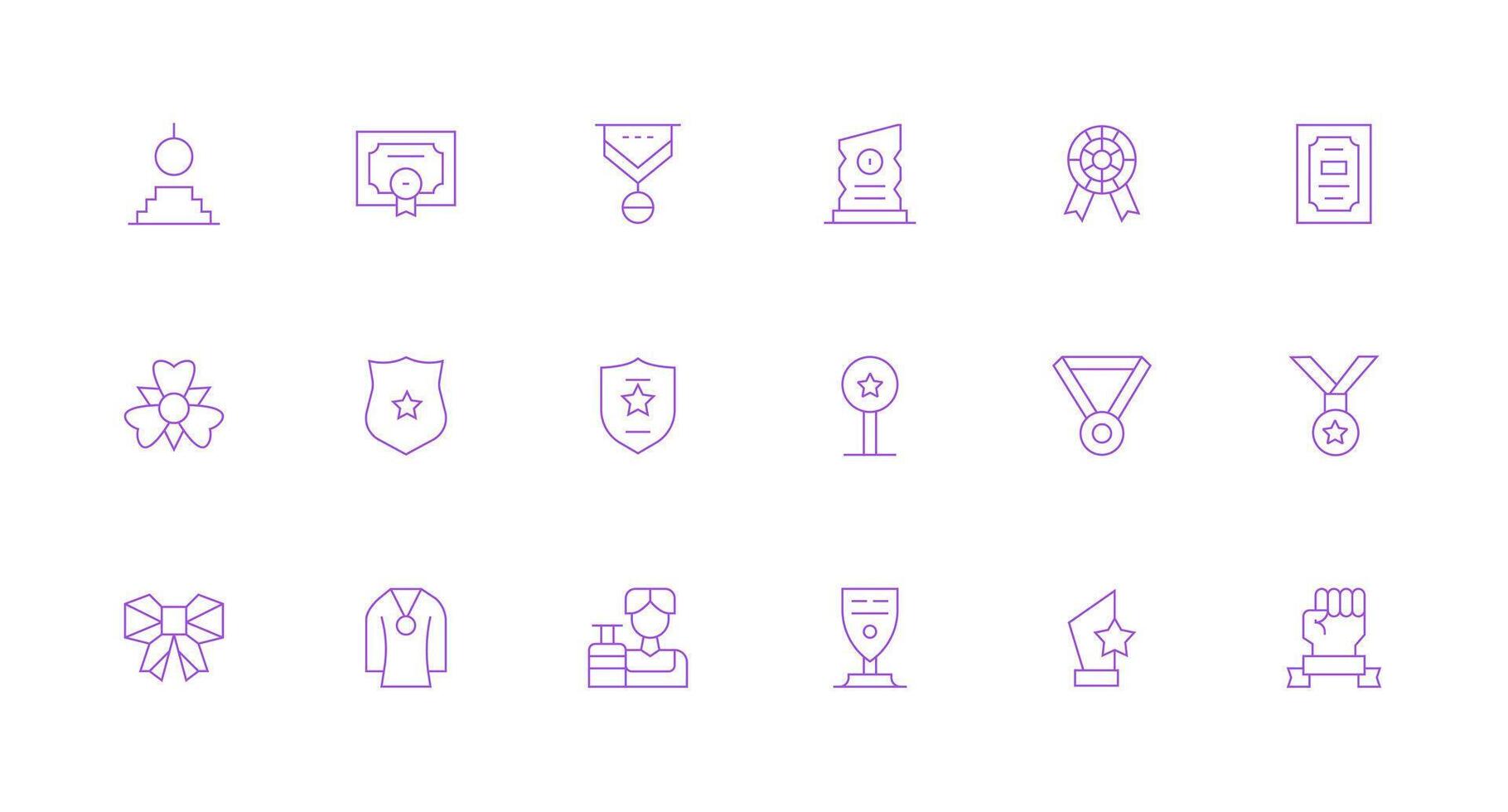 Honorary Set with 18 Minimal Line Icons High-Resolution Icons for Any Platform vector