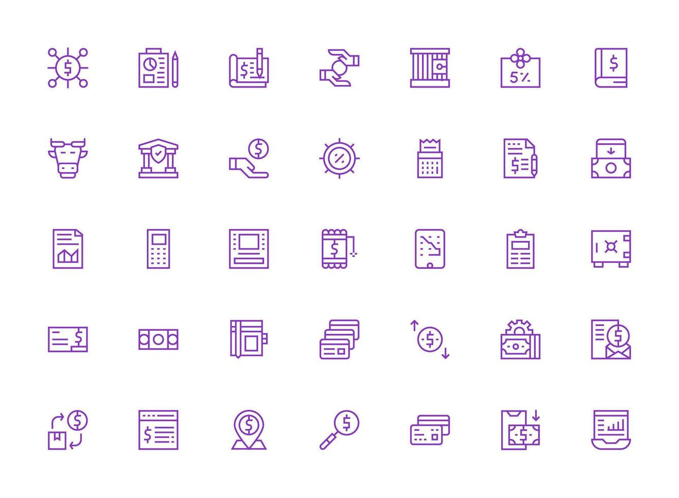 Regular Clean Line Icons from Financial Set with 35 Vectors Interface Icon Collection