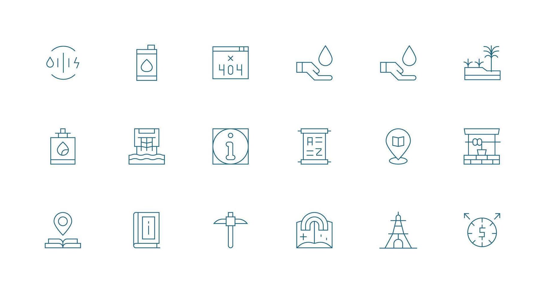 recurso diseño íconos presentando 18 en mínimo línea estilo multi-estilo icono colección vector