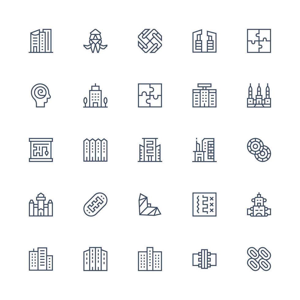 25 Medium Stroke Outline Vectors for Complex Theme Complete Icon Bundle for Web Design
