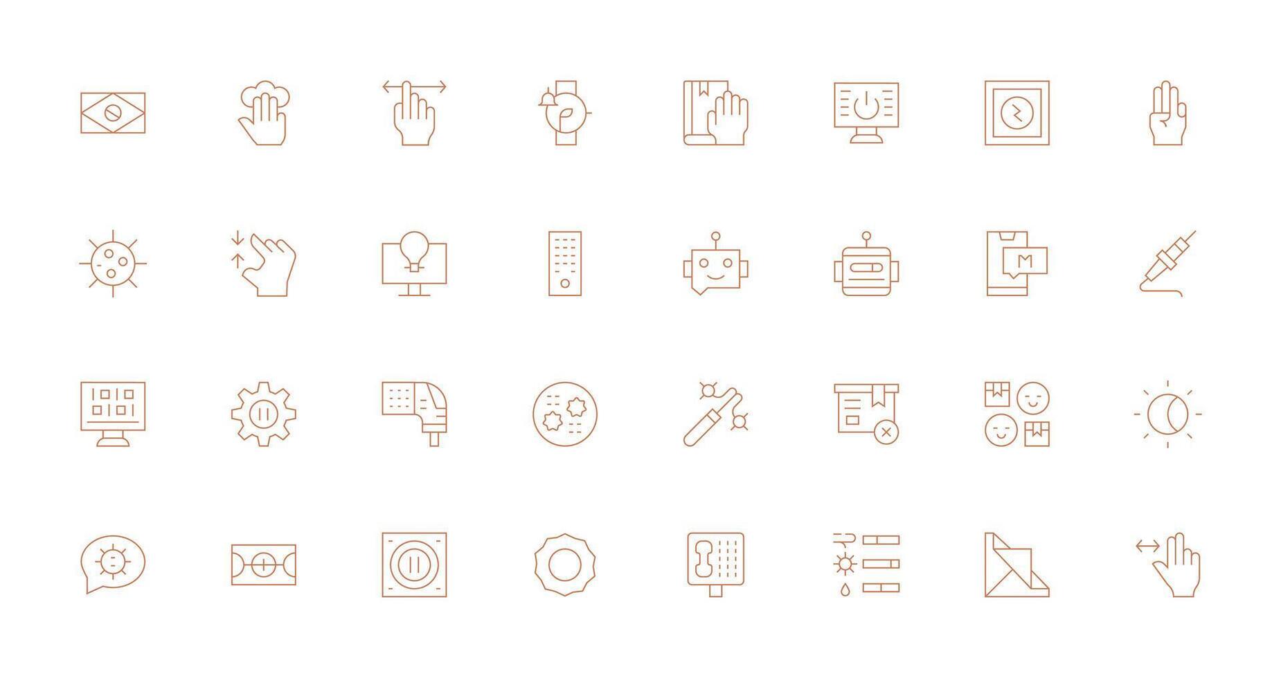 Interface Design Icons featuring 32 in Thin Line Style Scalable Icon Pack vector