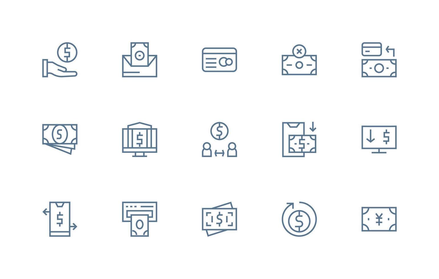Regular Line Icons from Withdraw Set with 15 Vectors All Device Compatible Icon Set