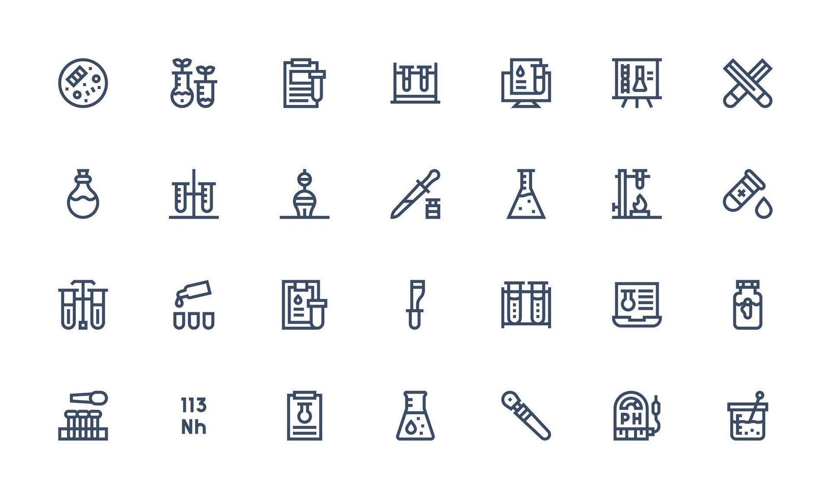 28 Bold Line Vectors for Experiment Theme Well-Structured Icons for Creative Use