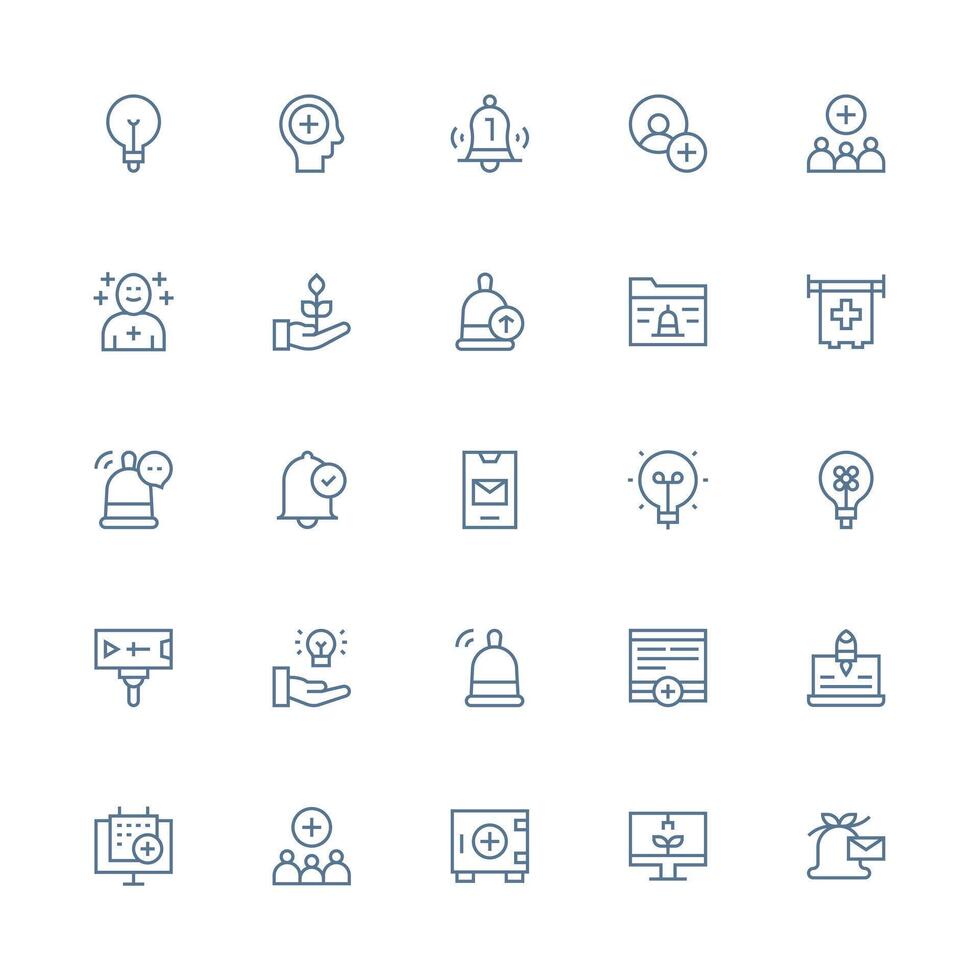 New Design Icons featuring 25 in Medium Stroke Outline Style Icon Set for Web vector