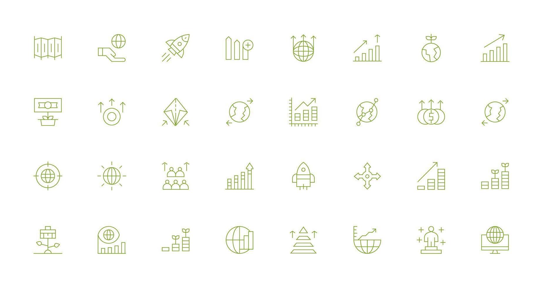 32 Thin Line Style Icons from Expansion Collection Flexible Icon System for Web Interfaces vector