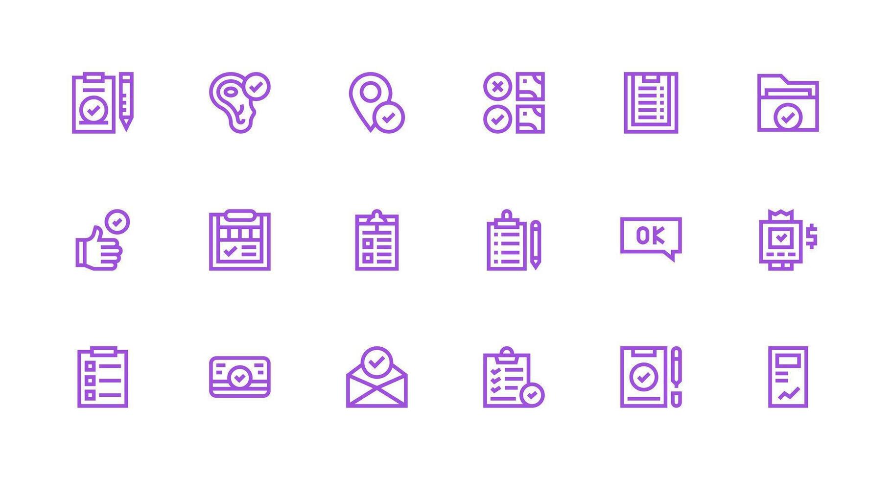 Tick featuring 18 Icons in Strong Stroke Line Design UI and UX Focused Icon Collection vector